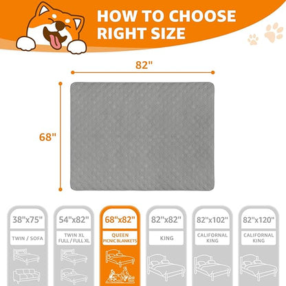 LOOBANI Waterproof Dog Blanket 2 Pack 68×82in, Light