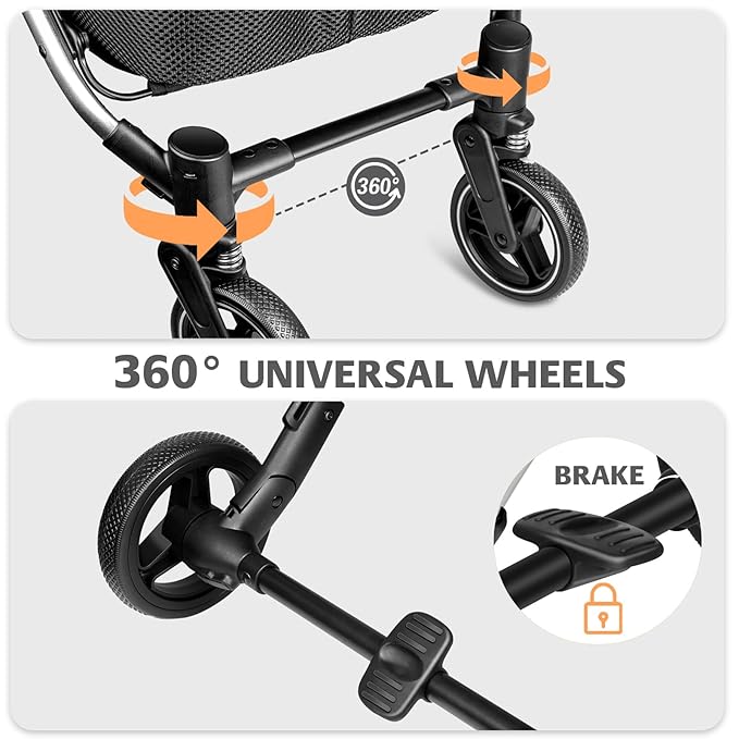 Double Pet Stroller for 2 Dogs or Cats 52LBS Green