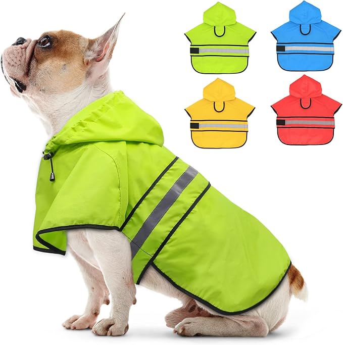 Candofly Dog Raincoat Hooded Poncho