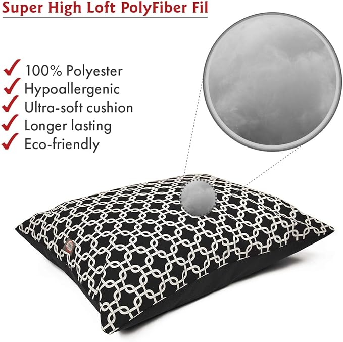 Majestic Pet Rectangle Medium Dog Bed Washable – Non Slip Comfy Pet Bed – Dog Crate Bed Super Value Pillow Dog Bed – Dog Kennel Bed for Sleeping 35 x 28 Inch