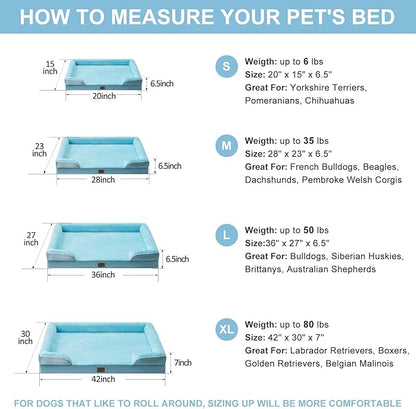 WNPETHOME Waterproof Dog Beds for Medium Dogs, Orthopedic Medium Dog Bed with Sides, Big Dog Couch Bed with Washable Removable Cover, Pet Bed Sofa with Non-Slip Bottom for Sleeping