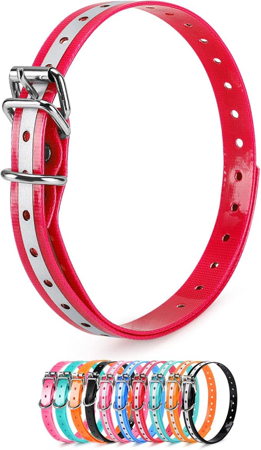 Replacement Collar Strap 3/4',Reflective,Adjustable,Metal Buckled,Waterproof