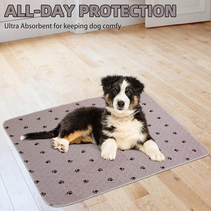 PUPTECK Washable Pee Pads for Dogs - 2 Pack 34" x 36" Waterproof Reusable Puppy Potty Training Pads Whelping Mat - Fast Absorption Non-Slip Pet Food Feeding Mat -Pad for Small Animals