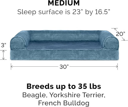 Furhaven Orthopedic Dog Bed for Medium/Small Dogs w/ Removable Bolsters & Washable Cover 35 lbs
