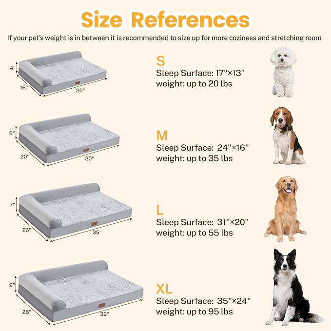 Memory Foam Dog Bed for Large Dogs