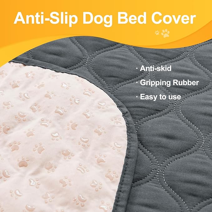 Waterproof Dog Bed Cover Blanket Non Slip Couch Cover for Pets Small Dog Cat Kids Children Sofa Furniture Protector(54"×82", Dark Grey)