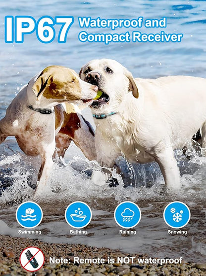 Bousnic Dog Shock Collar 2 Dogs (5-120Lbs) 3300 ft (1-8) Vibration (1-16) and (1-99) Modes