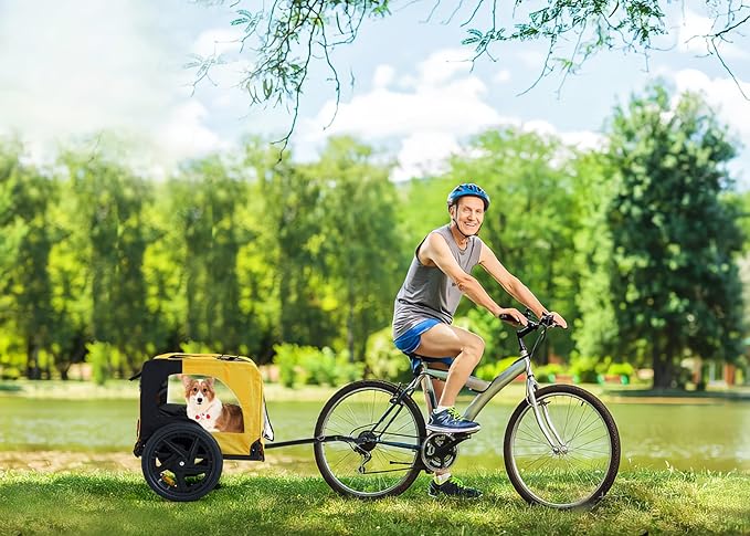 KZPFER Foldable Pet Jogging Stroller Dog Carriers Bicycle