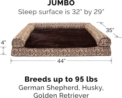 Furhaven Orthopedic Dog Bed for Large Dogs w/ Removable Bolsters & Washable Cover 95 lbs