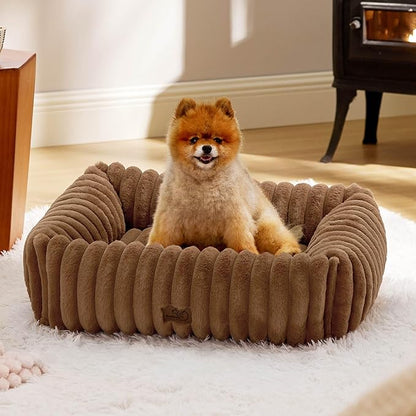 Bedsure Cute Dog Bed for Small Medium Dogs 25x21x7inches, Copper