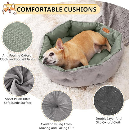 Dual-Sided Dog Beds for Medium & Small Dogs 25" L 25" W 8" Th)