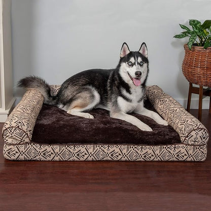 Furhaven Orthopedic Dog Bed for Large Dogs w/ Removable Bolsters & Washable Cover 95 lbs