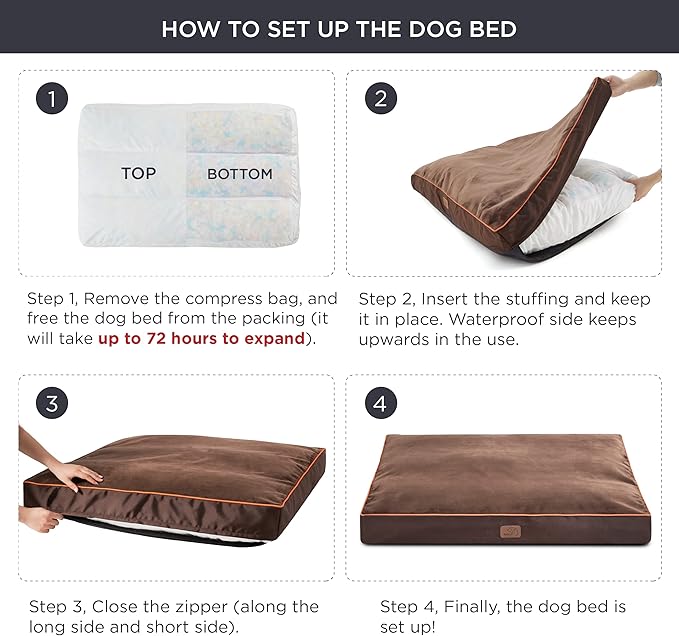 Bedsure Waterproof Dog Beds for Extra Large Dogs 100lbs XL