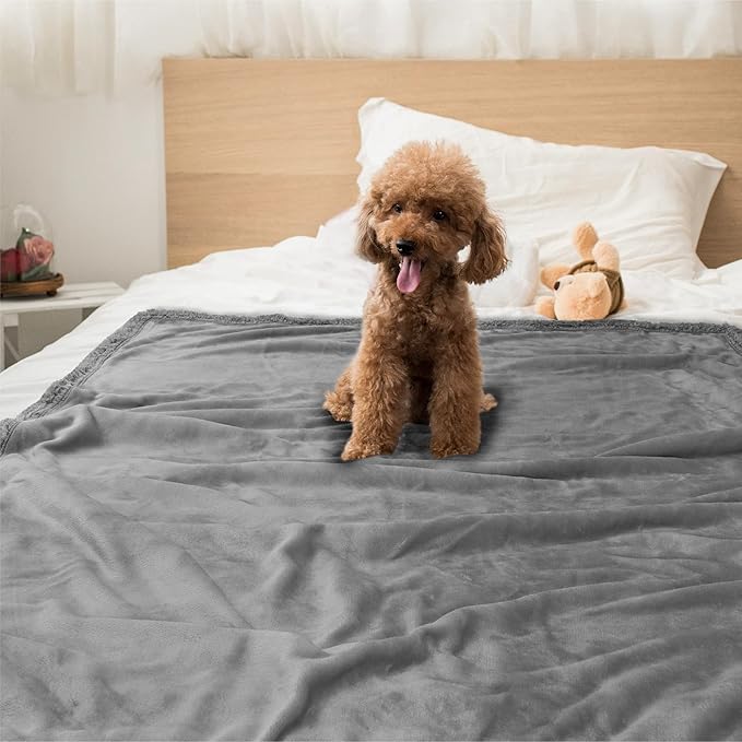 PetAmi WATERPROOF Dog Blanket for Bed 80x60 Light
