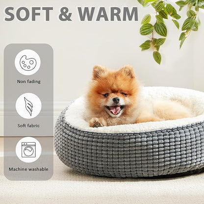 Love's cabin Round Donut Cat and Dog Cushion Bed 20in Pet