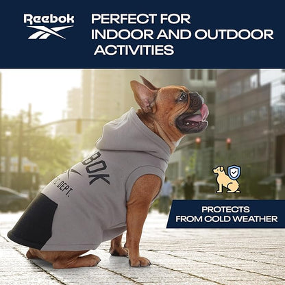 Reebok Dog Hoodie – Fleece Dog Sweater with Leash Hole