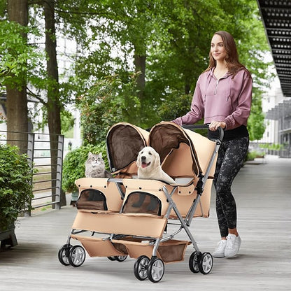 Double Pet Stroller 2 Dogs