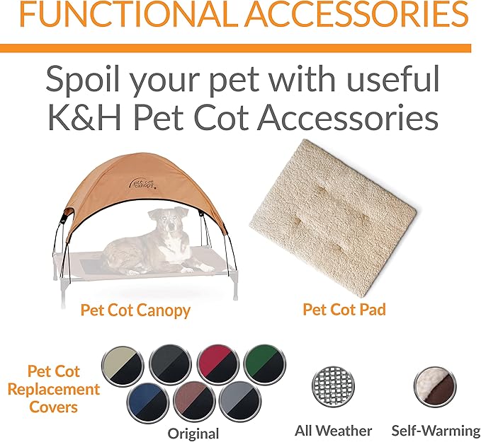 K&H Pet Products Elevated Cooling Outdoor Dog Bed 42 X 30 Inches