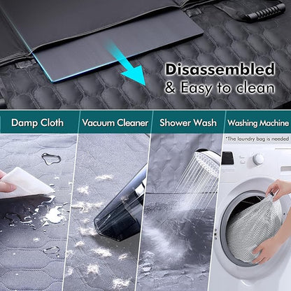 Back Seat Extender for Dogs-Supports 400lb Bottom-Detachable,600D Heavy