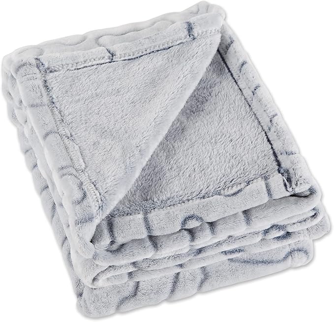 Bone Dry Embossed Bone Print Pet Blanket 36x48", Gray
