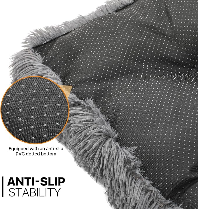 MoNiBloom 36.5"x29"x5" Dog Beds for Medium Size Dogs Machine-Washable Long Plush Pet Beds Warming Cozy Soft Bed for Dogs and Cat