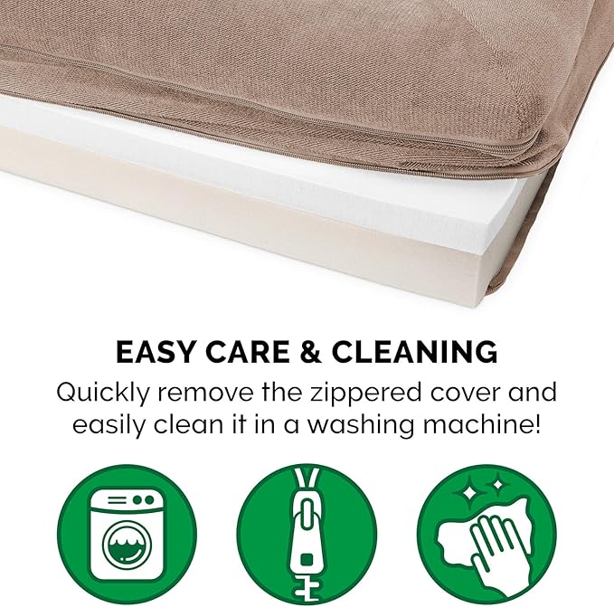 Furhaven Memory Foam Dog Bed for Medium/Small Dogs w/ Removable Bolsters & Washable Cover 35 lbs