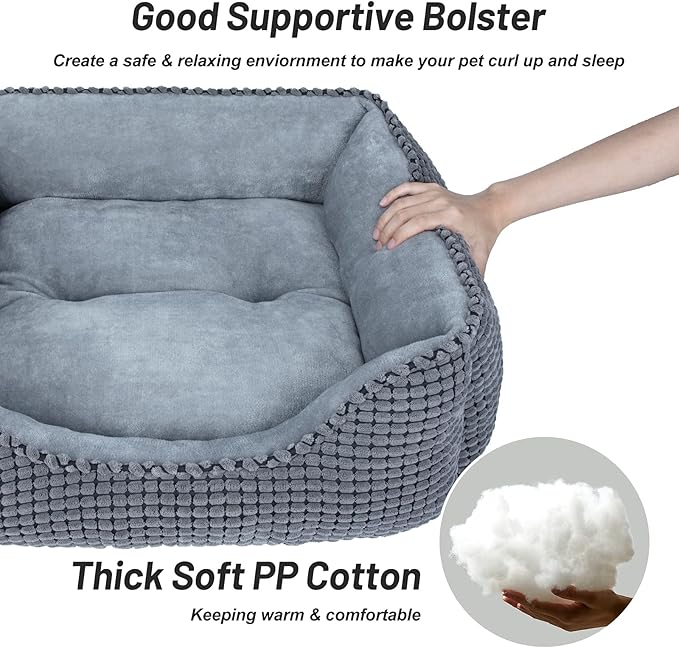 MIXJOY Dog Bed for Large Medium Small Dogs (35'', Grey)