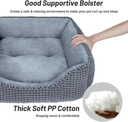 MIXJOY Dog Bed for Large Medium Small Dogs (35'', Grey)