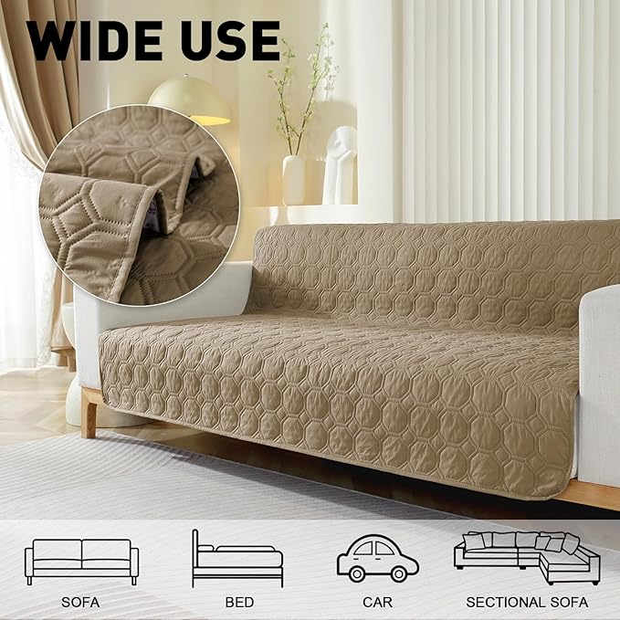 SYSLOON Waterproof Dog Bed Cover Sofa,Car,82"x82",Khaki