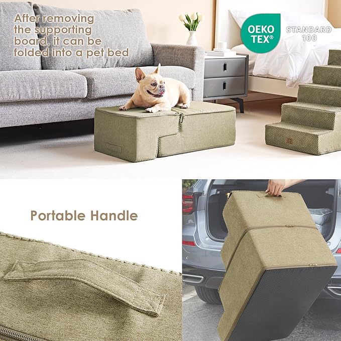 EHEYCIGA Dog Stairs for Bed 18”H 4-Step Dog