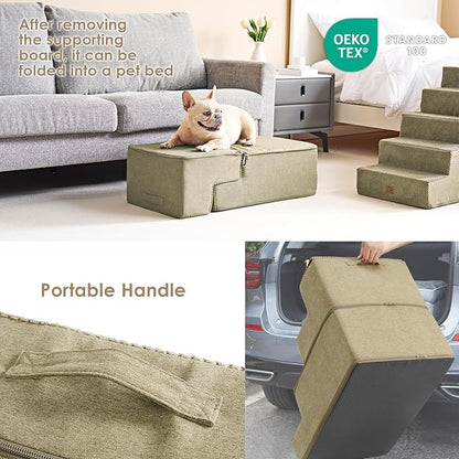 EHEYCIGA Dog Stairs for Bed 18”H 4-Step Dog