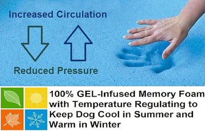 Dogbed4less Premium Gel Memory Foam Dog Bed 35"X20"X4" Small