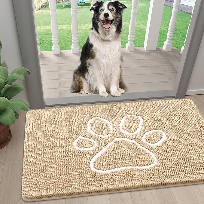 smiry Dog Door Mat for Muddy Paws (24x16 Inches,