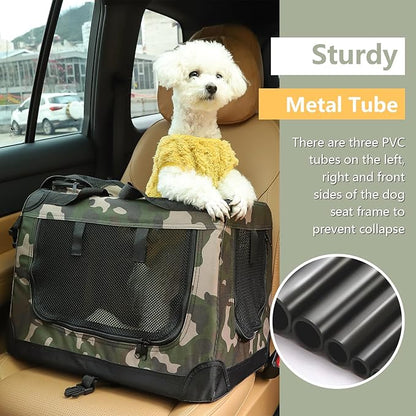 Pet Carrier Airline Approved Pet Carrier 23.7x16.6x17.3 Inches Dog Carriers for Small Dogs Cat Carriers for Medium for Small Cats and Dogs with Locking Safety Zippers and Anti-Scratch Mesh（Camouflage）