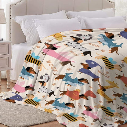 Dachshund Dogs Blanket Gifts for Pet Dog Lovers Girls Boys 80x60 in