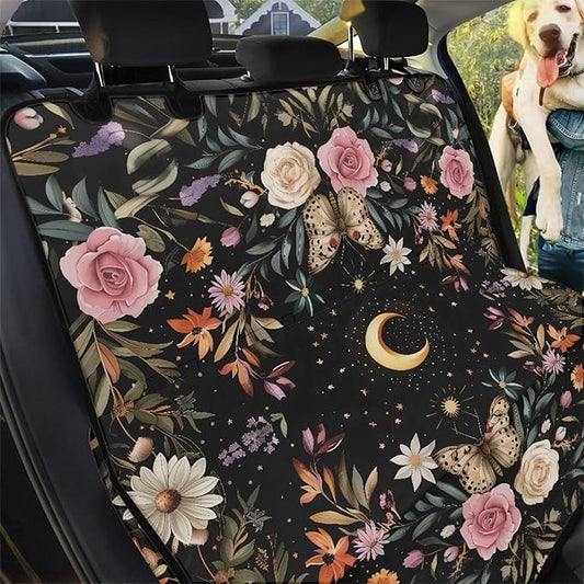 AFPANQZ Moon Flowers Car Back Seat Cover