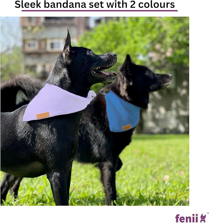 Premium Cotton Dog Bandanas 2 Pack