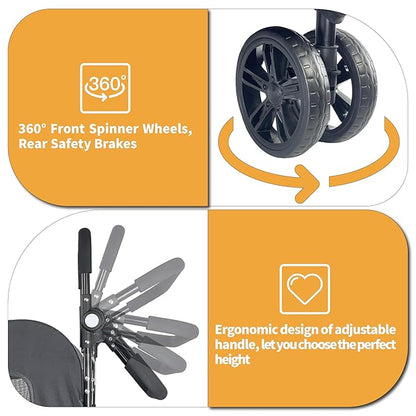 Foldable Pet Jogger Stroller for Large Dogs up to 110 lbs