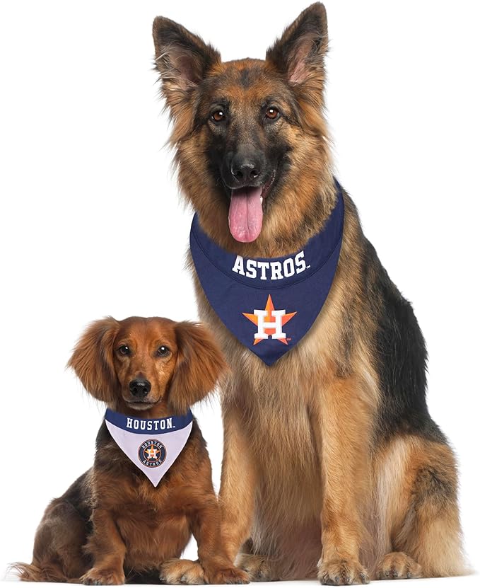 Pets First MLB Houston Astros Reversible Bandana Size XX-Large for Dogs & Cats. 2 Sided Sports Bandana