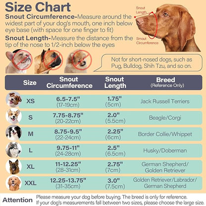 LUCKYPAW Dog Muzzle for Large Medium Small Dogs