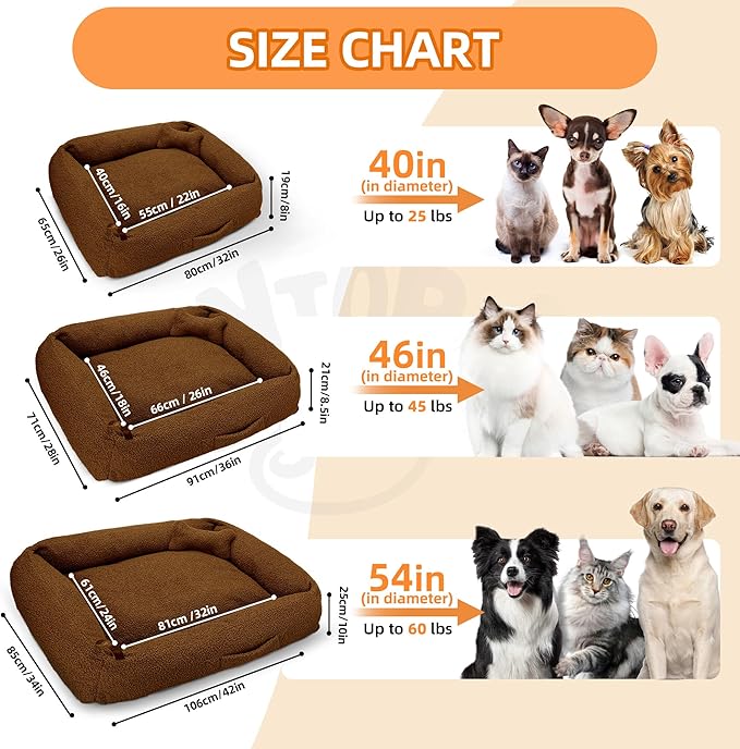 Sytopia Calming Dog Bed for Medium Dogs 54''