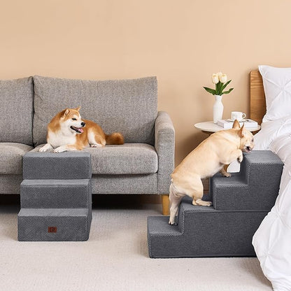 EHEYCIGA Dog Stairs for Bed 18”H 4-Step Extra