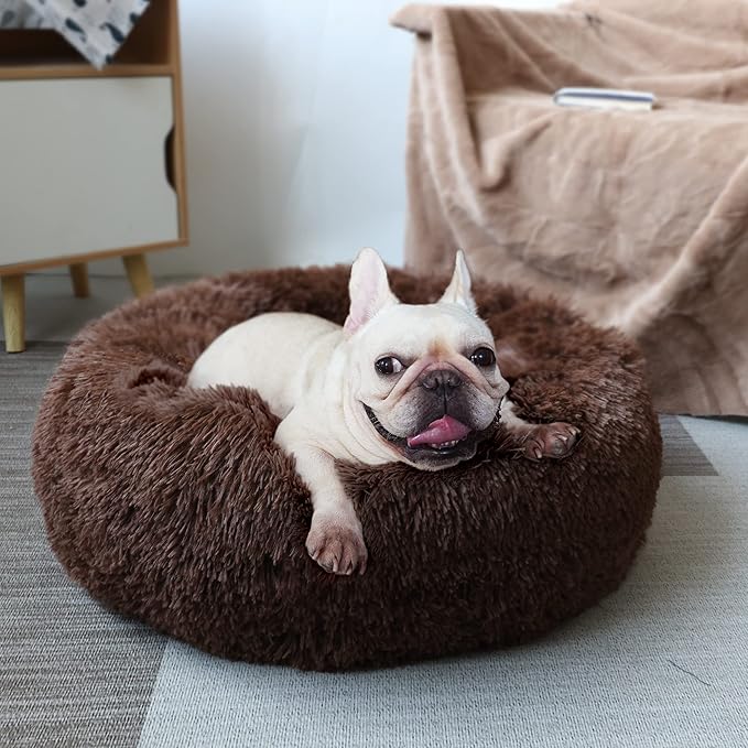Puppy Beds for Small Dogs Washable Donut Fluffy 23 Inches