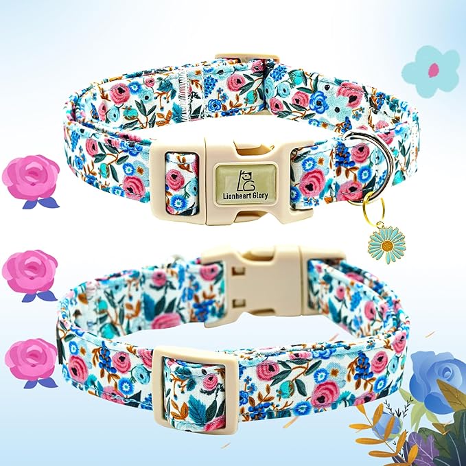 Lionheart glory Dog Collar Flowers Print Dogs Collar