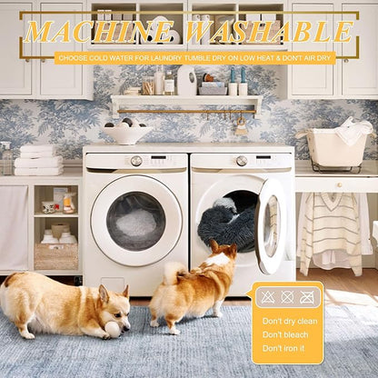 Calming Donut Dog Bed for Small Dogs and Cats 20" Grey