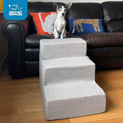 Best Pet Supplies Foldable Foam Pet Steps for Small Dogs and Cats 3-Step