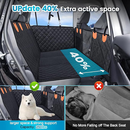 KMF Dog Car Seat Cover for Pets Waterproof Seat Cover，Back Seat Extender 600D，Non-Inflatable Multi-Use