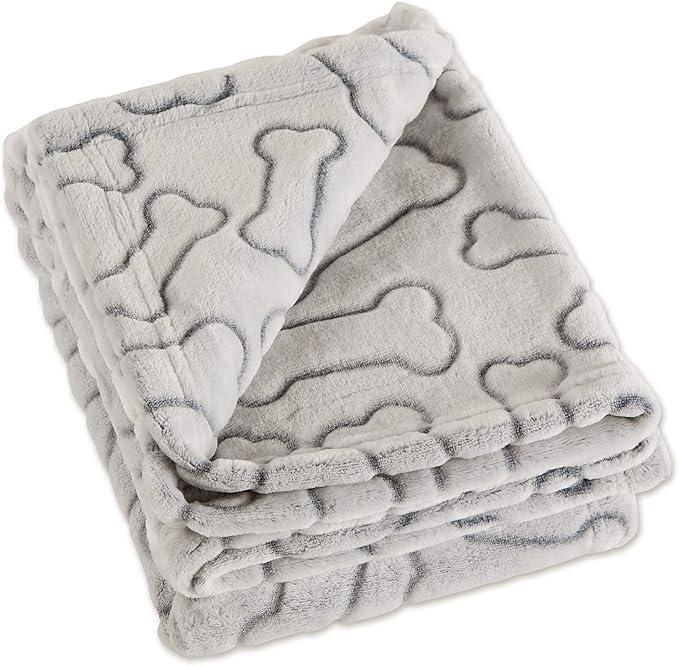 Bone Dry Embossed Bone Print Pet Blanket 36x48", Taupe