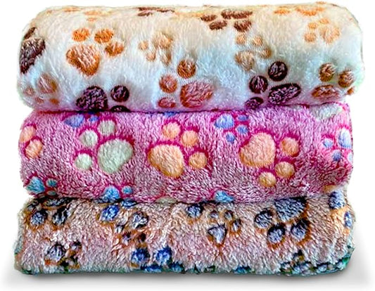 Pet Blankets The Value Pack: 3 Cozy Blankets for All Indoor Pets | Cat Kitten Blankets | Dog Puppy Blankets | Pet Blankets for Couch | Liner for Pet Carrier