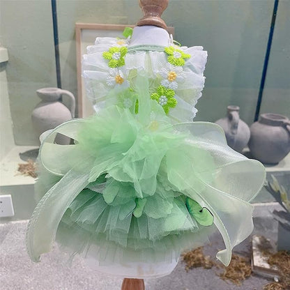 Dog Princess Dresses for Small Dogs Lolita Clothes Butterfly Costume Pet Girl Cute Coat Outfits Summer Costumes Puppy Handmade Skirt Cat Spring (S